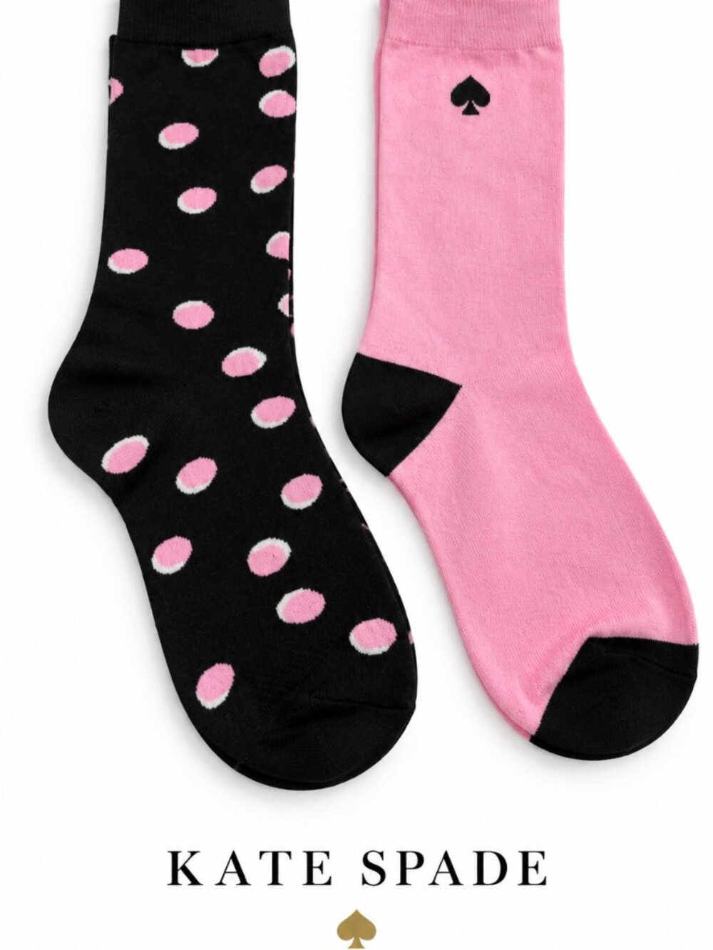 Kate Spade Crew Socks 2-Pack Polka Dots & Pink Combo